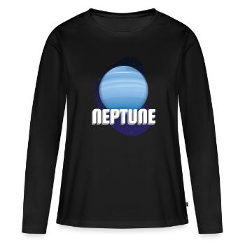 Neptune Planète Univers - T-shirt manches longues Premium bio Femme - noir - Devant - Julia (174cm)