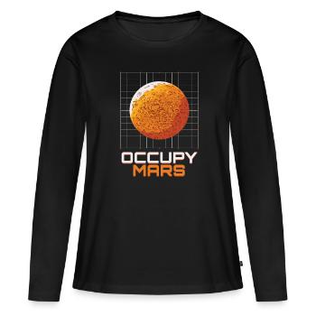Occupy Mars Planet Universe - T-shirt manches longues Premium bio Femme - noir - Devant - Julia (174cm)