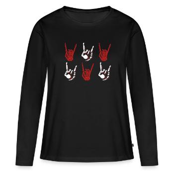 Metal Main Heavy Metal Rock Musique - T-shirt manches longues Premium bio Femme - noir - Devant - Julia (174cm)