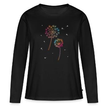 Pusteblume Regenbogen Blumen Lgbtq - Frauen Premium Bio Langarmshirt - Schwarz - Vorne - Julia (174cm)