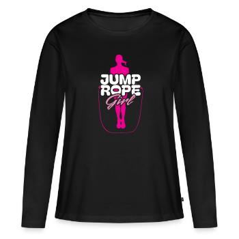 Corde à sauter Fille Corde à sauter Corde à sauter - T-shirt manches longues Premium bio Femme - noir - Devant - Julia (174cm)