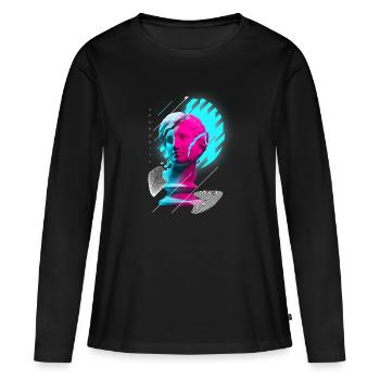 Aphrodite Raver Festival EDM Musique Rave - T-shirt manches longues Premium bio Femme - noir - Devant - Julia (174cm)