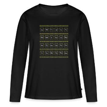 Alphabet grec Grèce - T-shirt manches longues Premium bio Femme - noir - Devant - Julia (174cm)