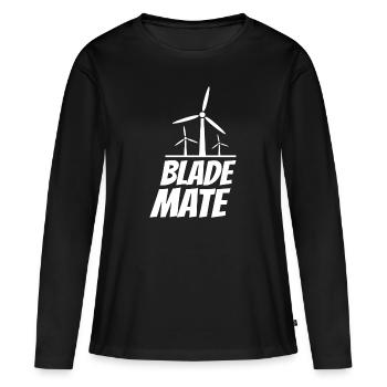 Blade Mate Éolienne Énergie éolienne Énergie éolienne - T-shirt manches longues Premium bio Femme - noir - Devant - Julia (174cm)