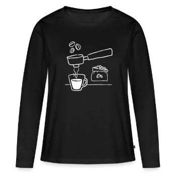 Siebträger Kaffeemaschine Kaffee Rösten - Frauen Premium Bio Langarmshirt - Schwarz - Vorne - Julia (174cm)