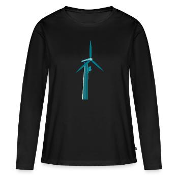 Énergie éolienne Escalade Énergie éolienne Énergie éolienne - T-shirt manches longues Premium bio Femme - noir - Devant - Julia (174cm)
