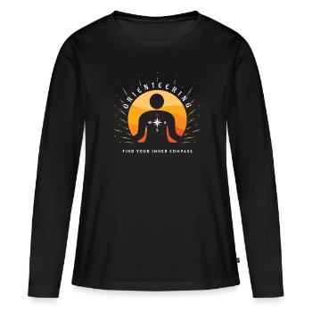 Orientation de la boussole intérieure - T-shirt manches longues Premium bio Femme - noir - Devant - Julia (174cm)