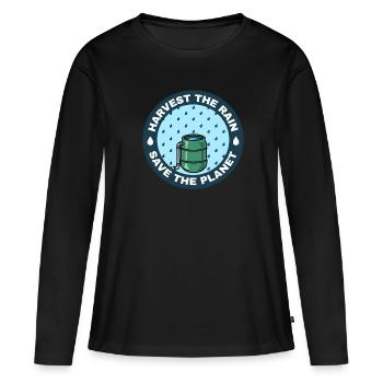 Harvest The Rain Rainwater Treatment - Women's Premium Organic Long Sleeve Shirt - black - Front - Julia (174cm)