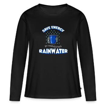 Save Energy Rainwater Treatment - Women's Premium Organic Long Sleeve Shirt - black - Front - Julia (174cm)