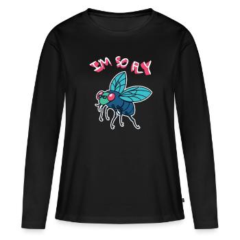 Je suis tellement mouche mouche insectes mouche mouche - T-shirt manches longues Premium bio Femme - noir - Devant - Julia (174cm)