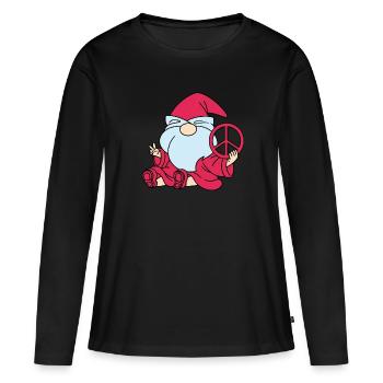Gnome de la paix Nains nains - T-shirt manches longues Premium bio Femme - noir - Devant - Julia (174cm)