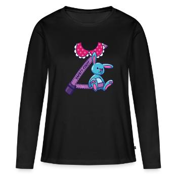 Safety First Sécurité de la ceinture de sécurité - T-shirt manches longues Premium bio Femme - noir - Devant - Julia (174cm)