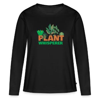 Plante Whisperer Plants Plante en pot - T-shirt manches longues Premium bio Femme - noir - Devant - Julia (174cm)