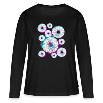 Diversité fongique Champignons Spores fongiques - T-shirt manches longues Premium bio Femme - noir - Devant - Julia (174cm)