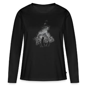 Spores fongiques Variété fongique Champignons - T-shirt manches longues Premium bio Femme - noir - Devant - Julia (174cm)