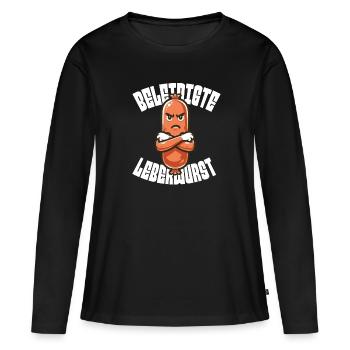 Offended liverwurst Humorous motif - Women's Premium Organic Long Sleeve Shirt - black - Front - Julia (174cm)
