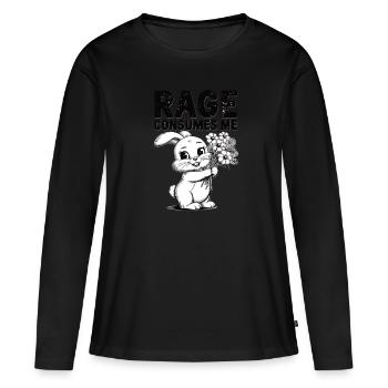 La rage me consume lapin - T-shirt manches longues Premium bio Femme - noir - Devant - Julia (174cm)