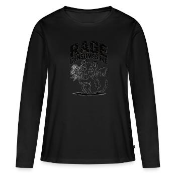 Rage Consumes Me Fox - Women's Premium Organic Long Sleeve Shirt - black - Front - Julia (174cm)