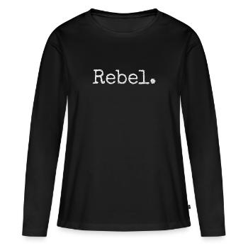 rebel - Women's Premium Organic Long Sleeve Shirt - black - Front - Julia (174cm)