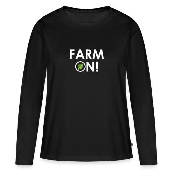 Ferme sur - T-shirt manches longues Premium bio Femme - noir - Devant - Julia (174cm)