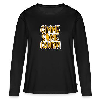 les bonbons me donnent des bonbons - T-shirt manches longues Premium bio Femme - noir - Devant - Julia (174cm)