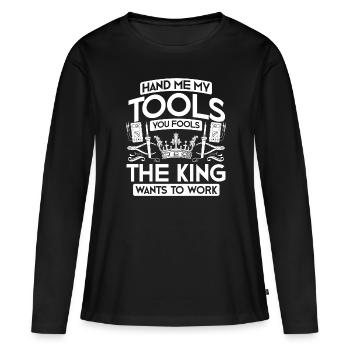 Électricien électricien électricien électricien - T-shirt manches longues Premium bio Femme - noir - Devant - Julia (174cm)