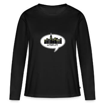 comic gotham city - Frauen Premium Bio Langarmshirt - Schwarz - Vorne - Julia (174cm)