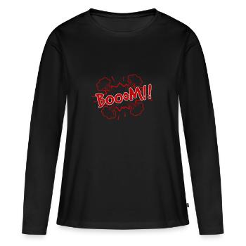 comic Boom - Frauen Premium Bio Langarmshirt - Schwarz - Vorne - Julia (174cm)