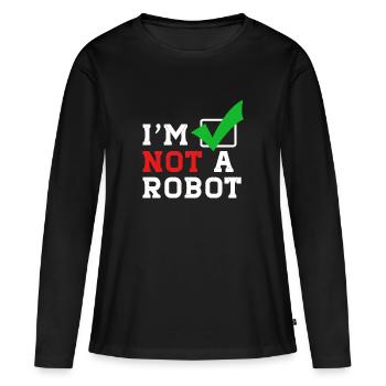 Je ne suis pas un robot sur Internet - T-shirt manches longues Premium bio Femme - noir - Devant - Julia (174cm)