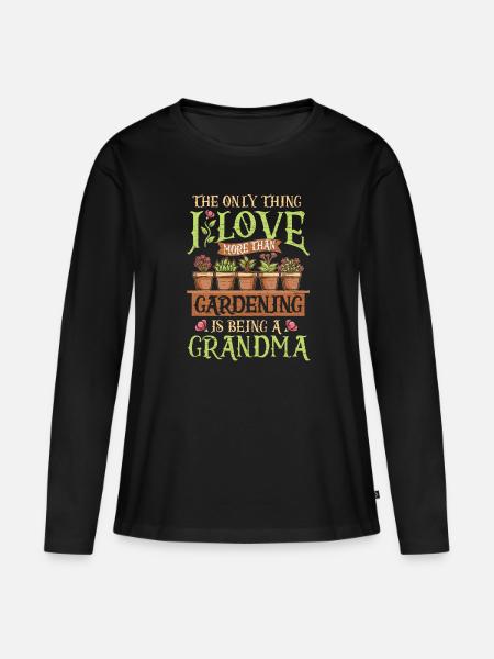 Gärtnerin Oma Garten - Frauen Premium Bio Langarmshirt - Schwarz