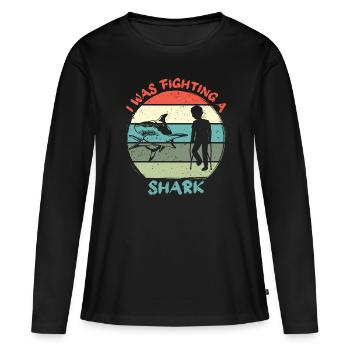 Great White Shark Hammer Shark - Women's Premium Organic Long Sleeve Shirt - black - Front - Julia (174cm)