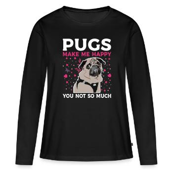 Carlin Carlin Carlins Carlins Amateurs de chiens - T-shirt manches longues Premium bio Femme - noir - Devant - Julia (174cm)