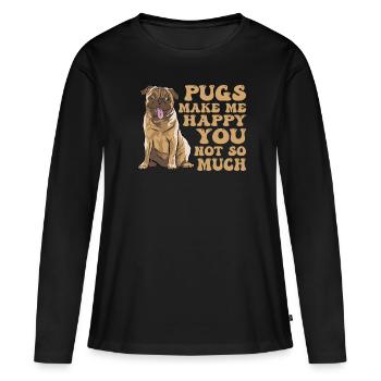 Carlin Carlin Carlins Carlins Amateurs de chiens - T-shirt manches longues Premium bio Femme - noir - Devant - Julia (174cm)