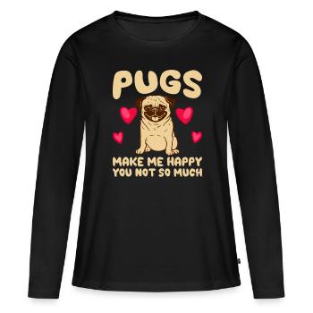 Carlin Carlin Carlins Carlins Amateurs de chiens - T-shirt manches longues Premium bio Femme - noir - Devant - Julia (174cm)