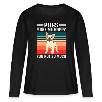 Carlin Carlin Carlins Carlins Amateurs de chiens - T-shirt manches longues Premium bio Femme - noir - Devant - Julia (174cm)