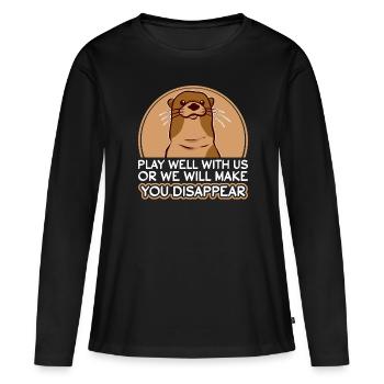 Martre d’eau de loutre Martre Martre Martre - T-shirt manches longues Premium bio Femme - noir - Devant - Julia (174cm)