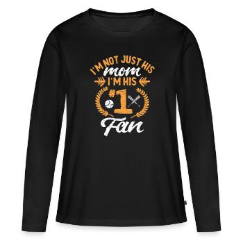 Baseball Mama Baseballspieler - Frauen Premium Bio Langarmshirt - Schwarz - Vorne - Julia (174cm)