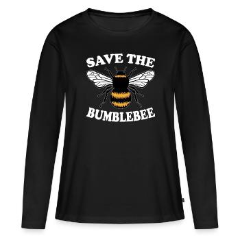 Extinction des espèces d’abeilles bourdons Protection des bourdons - T-shirt manches longues Premium bio Femme - noir - Devant - Julia (174cm)