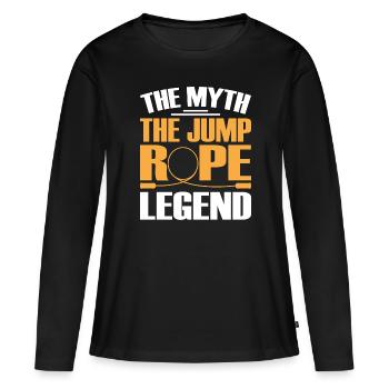Saut à la corde Corde à sauter Saut à la corde Sauter - T-shirt manches longues Premium bio Femme - noir - Devant - Julia (174cm)