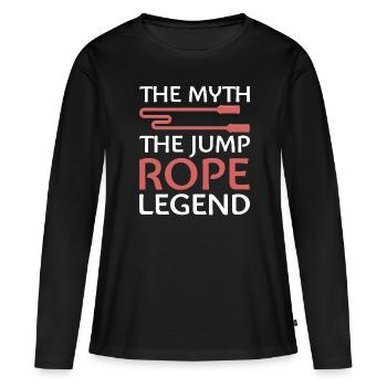 Saut à la corde Corde à sauter Saut à la corde Sauter - T-shirt manches longues Premium bio Femme - noir - Devant - Julia (174cm)