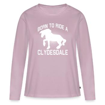 Clydesdale Cold Blood Horse Scotland Horse - Women's Premium Organic Long Sleeve Shirt - dusky pink - Front - Julia (174cm)