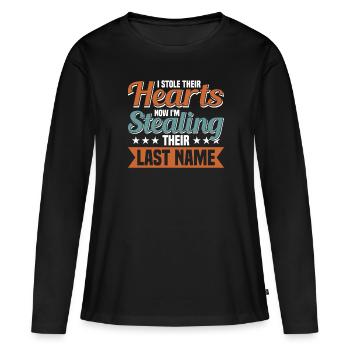 Adoptiert Adoptien Pflegevater Pflegemutter - Frauen Premium Bio Langarmshirt - Schwarz - Vorne - Julia (174cm)