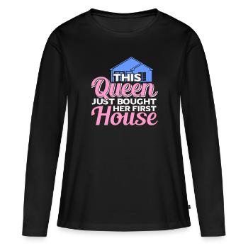 Propriétaire Propriétaire Cadeau Propriétaire Propriétaire - T-shirt manches longues Premium bio Femme - noir - Devant - Julia (174cm)