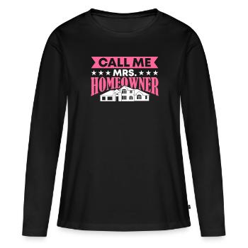 Propriétaire Propriétaire Cadeau Propriétaire Propriétaire - T-shirt manches longues Premium bio Femme - noir - Devant - Julia (174cm)