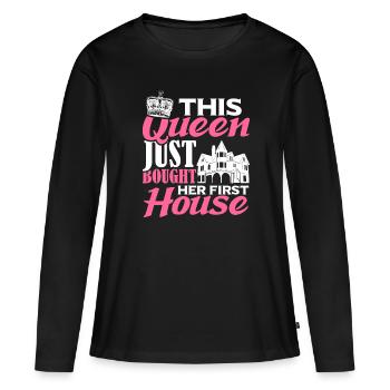 Propriétaire Propriétaire Cadeau Propriétaire Propriétaire - T-shirt manches longues Premium bio Femme - noir - Devant - Julia (174cm)