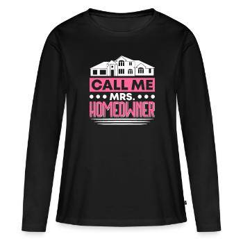 Propriétaire Propriétaire Cadeau Propriétaire Propriétaire - T-shirt manches longues Premium bio Femme - noir - Devant - Julia (174cm)