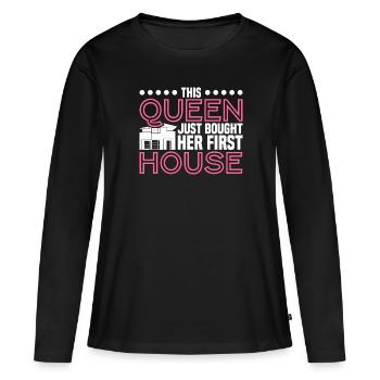 Propriétaire Propriétaire Cadeau Propriétaire Propriétaire - T-shirt manches longues Premium bio Femme - noir - Devant - Julia (174cm)