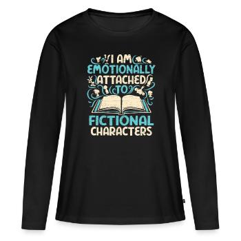 Bücherwurm Leseratte Bücher - Frauen Premium Bio Langarmshirt - Schwarz - Vorne - Julia (174cm)