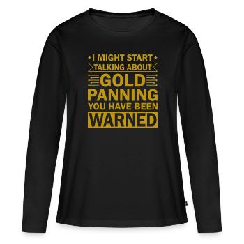 Gold Graben Gold Panner Ruée vers l’or Wortspiel - T-shirt manches longues Premium bio Femme - noir - Devant - Julia (174cm)