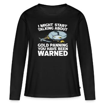 Gold Graben Gold Panner Ruée vers l’or Wortspiel - T-shirt manches longues Premium bio Femme - noir - Devant - Julia (174cm)